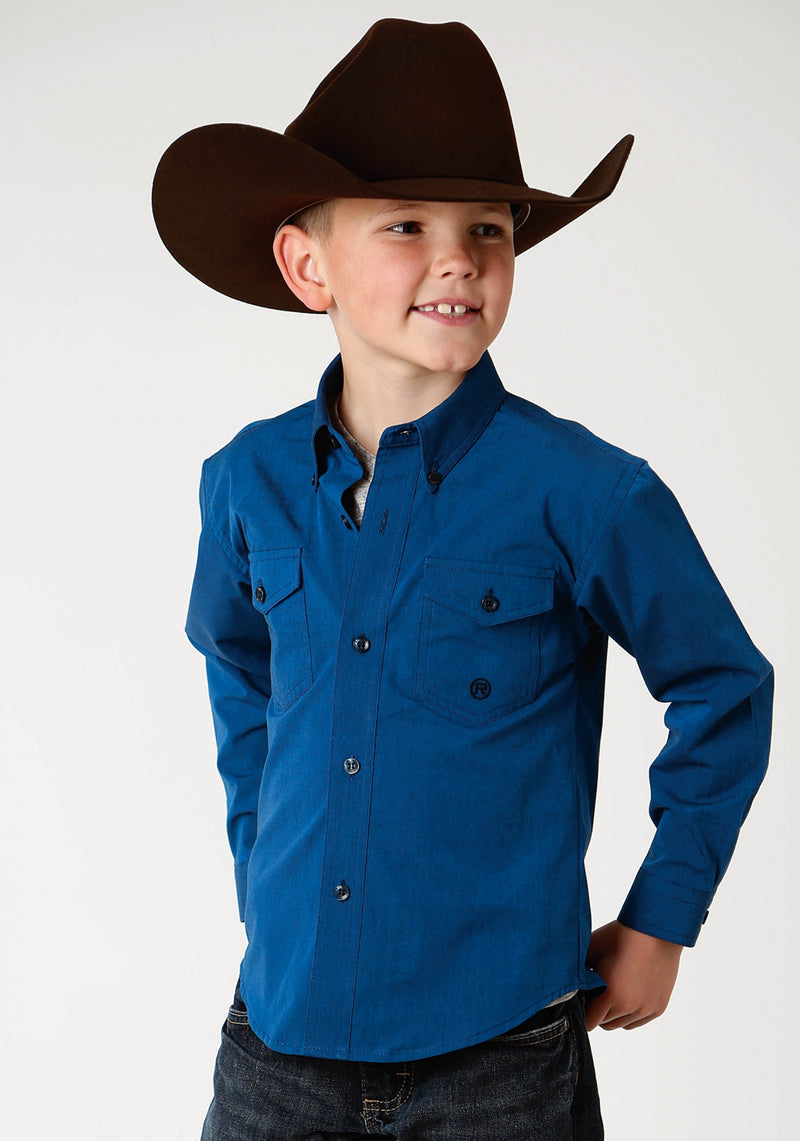 Roper Boys Shadow Lake Shirt - Blue