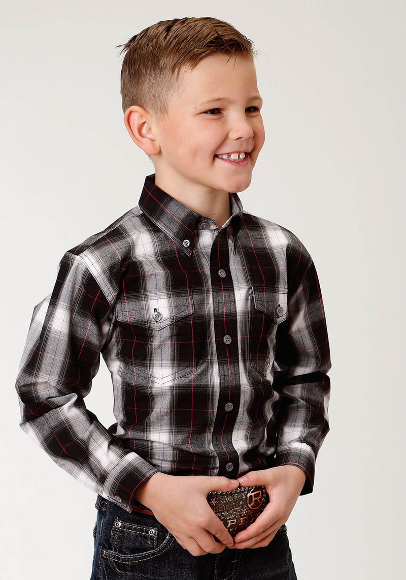 Roper Boys Red Canyon Shirt - Black