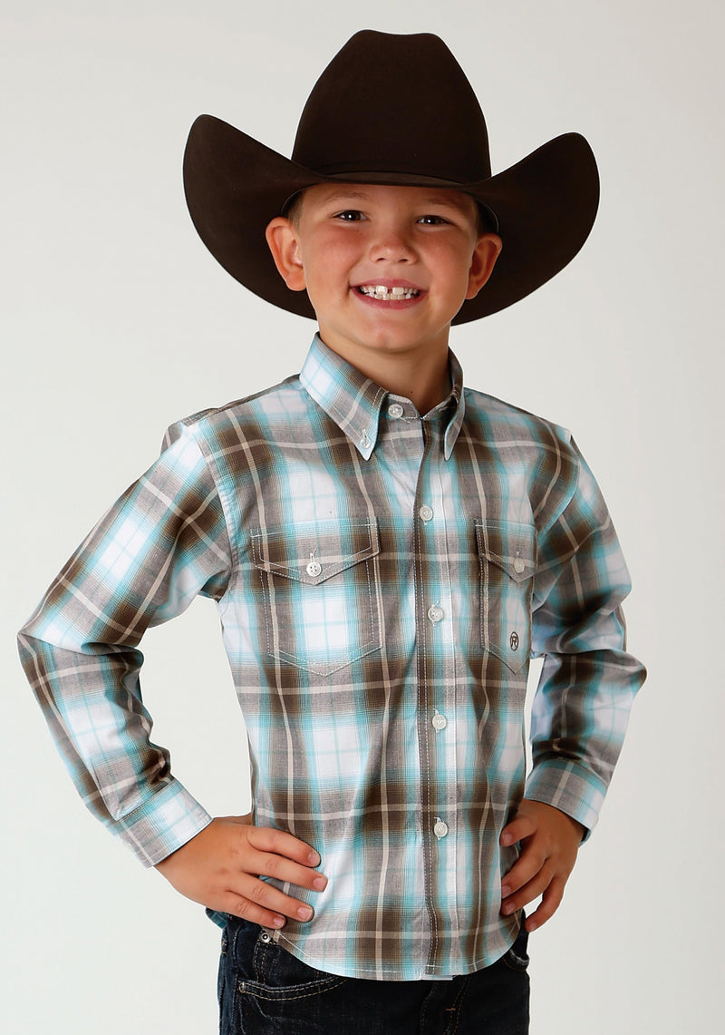 Roper Boys Sage Trail Shirt - Green