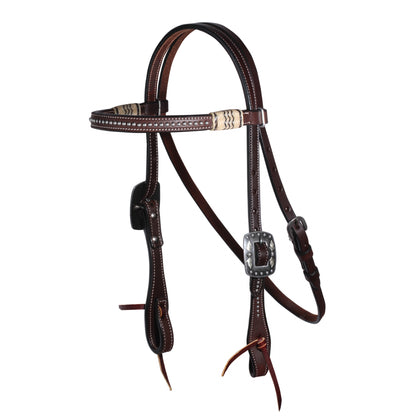 Professionals Choice Black Rawhide Dotted Browband Headstall