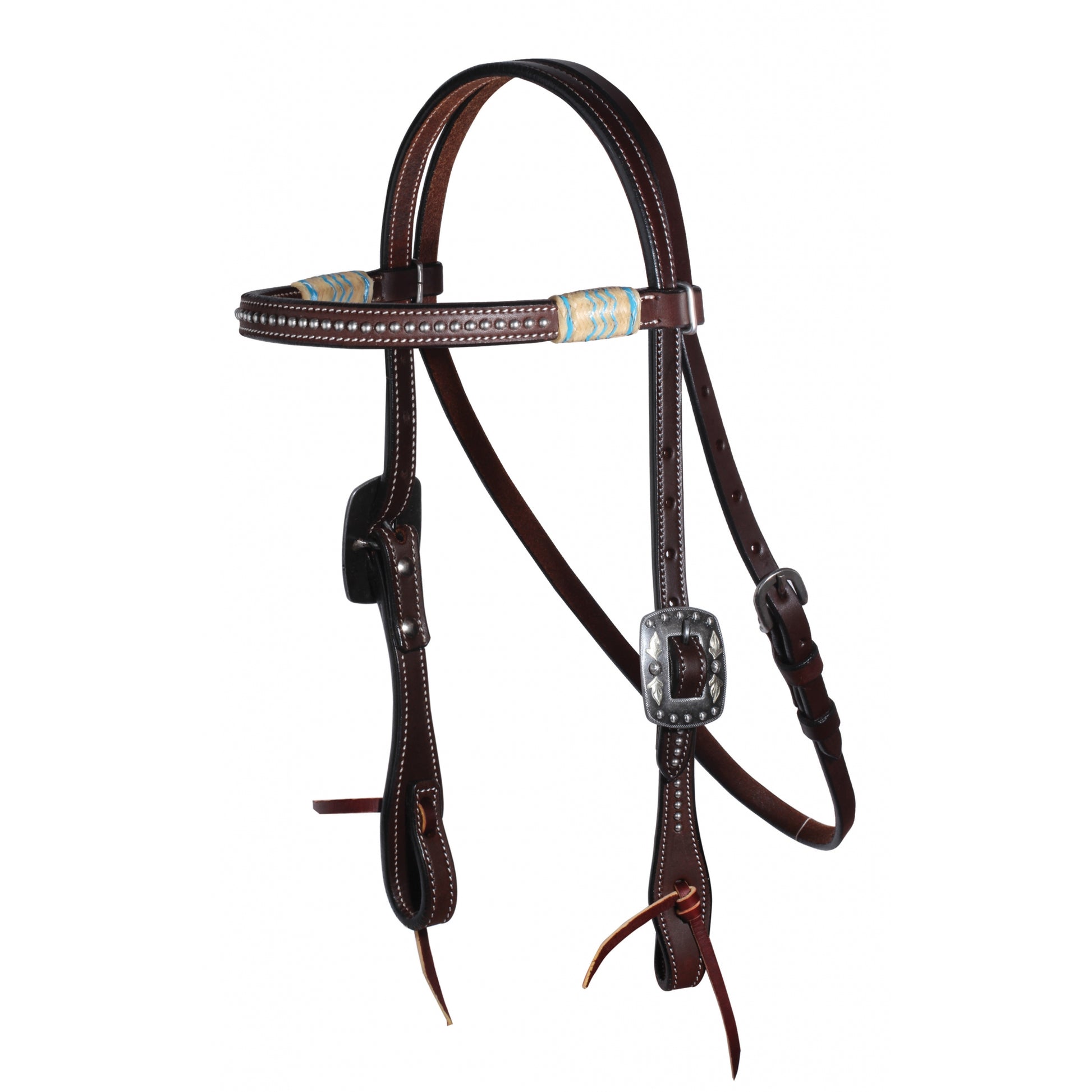 Professionals Choice Turquoise Rawhide Browband Headstall