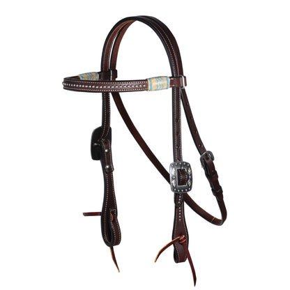 Professionals Choice Turquoise Rawhide Browband Headstall