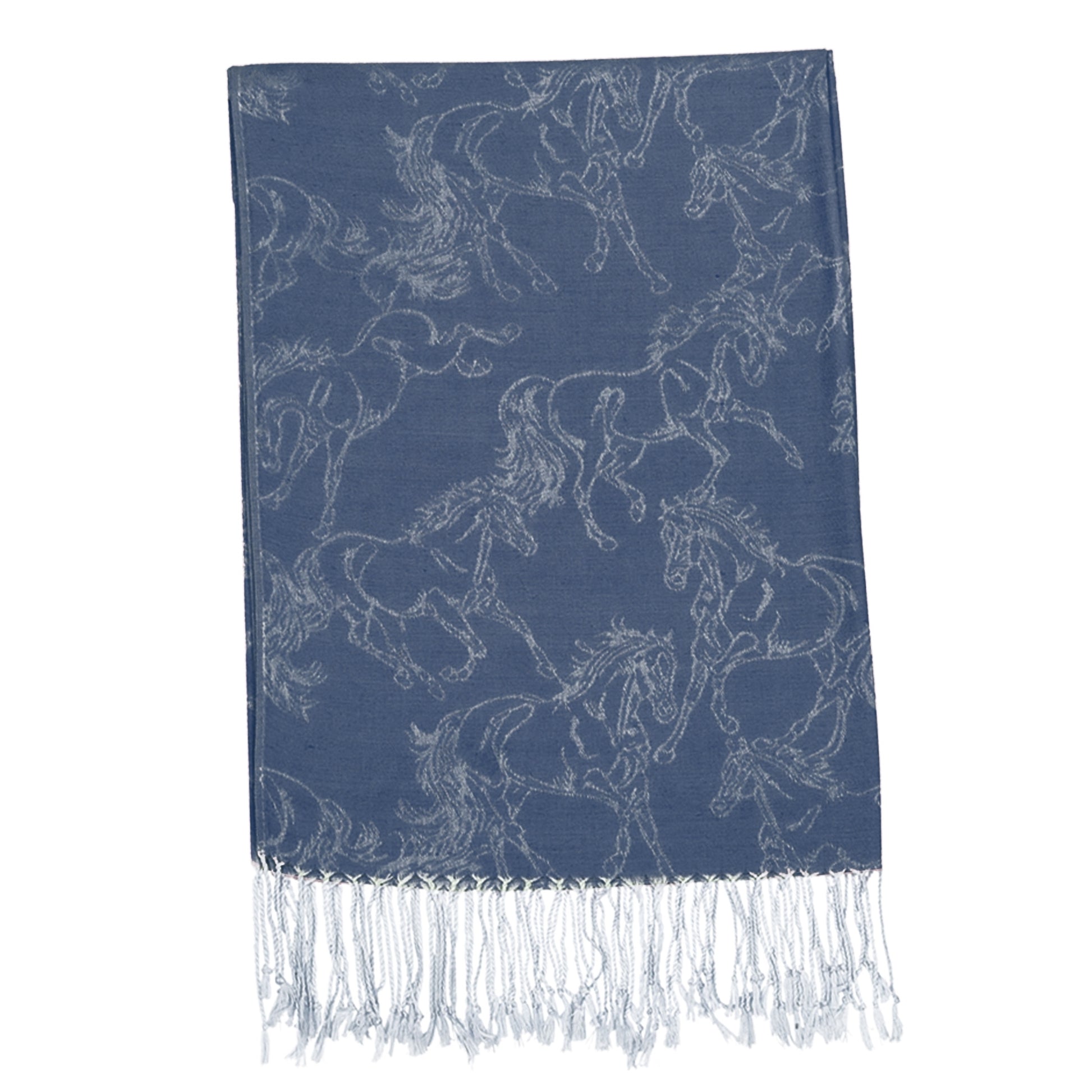 Lila Linear Horse Pashmina Scarf