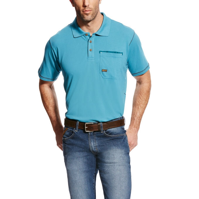 Ariat Men's Rebar Polo - Larkspur