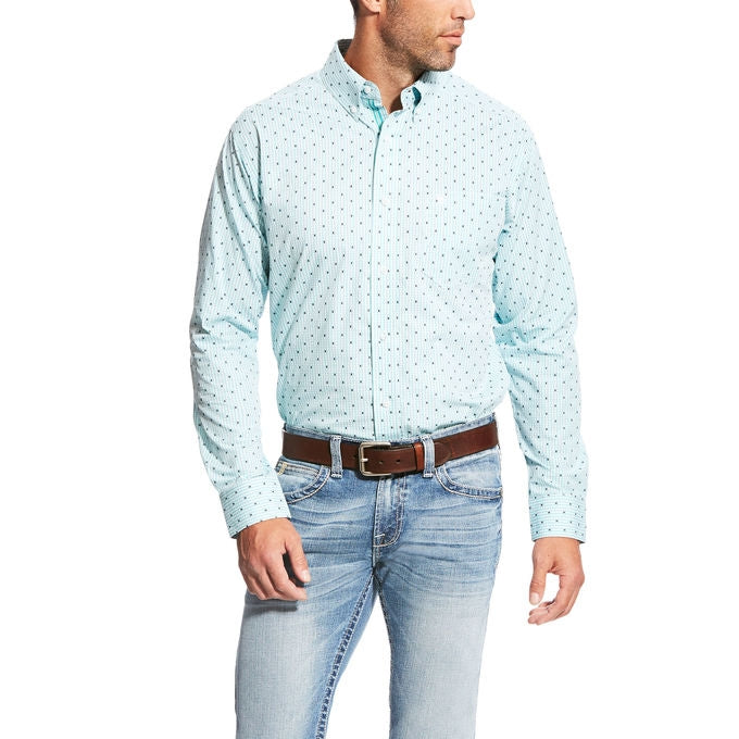 Ariat Men's Maximillion Long Sleeve Print Fitted Shirt - Noon Sky