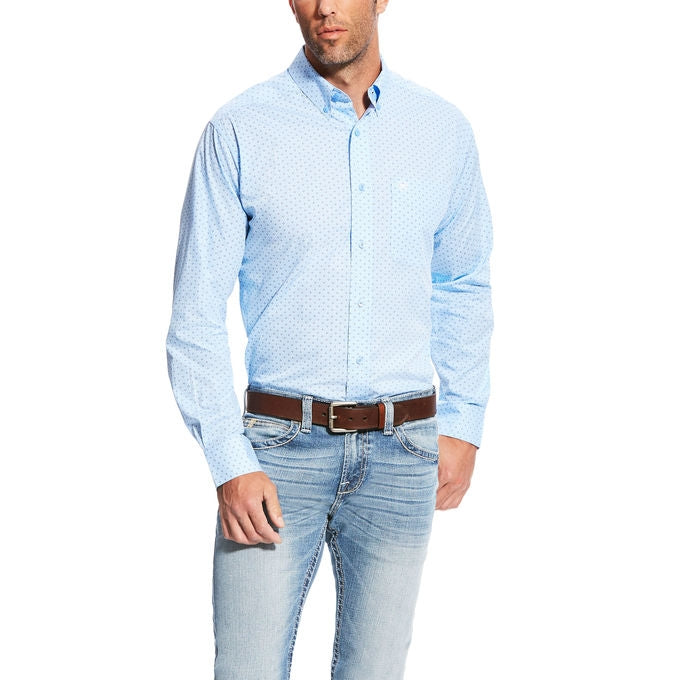 Ariat Men's Milner Long Sleeve Print Fitted Shirt - Noon Sky