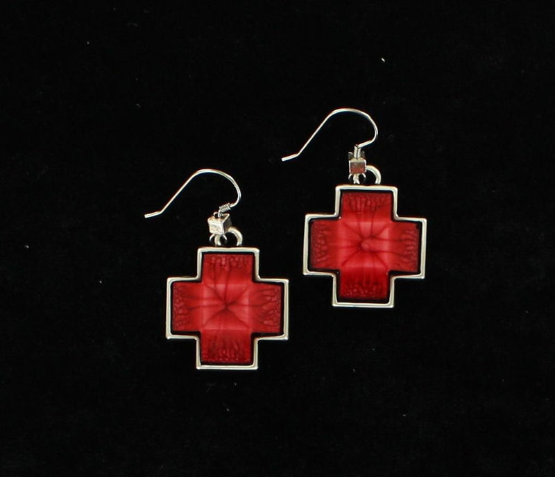 Block Cross Earrings