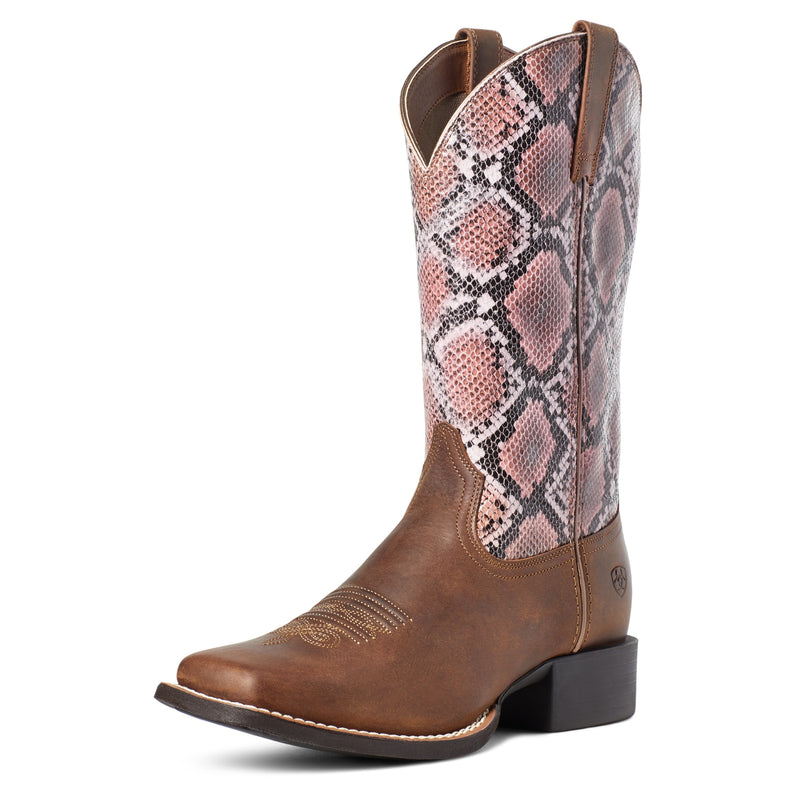 Ariat Ladies Round Up Wide Square Toe Western Boots