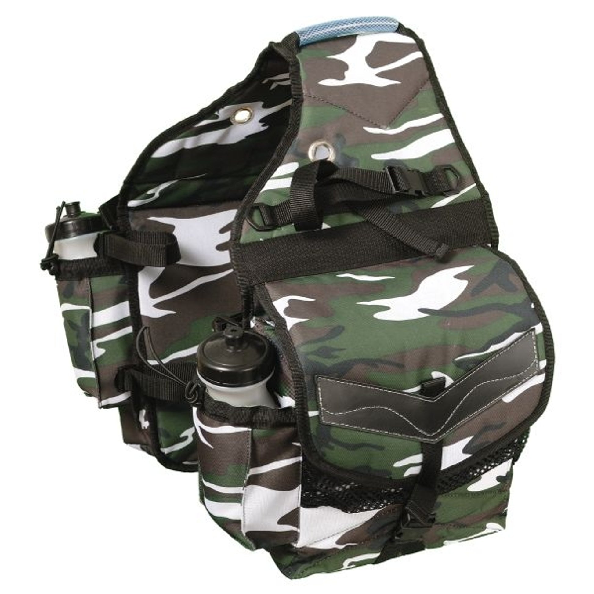 Tough-1 Multi-Pocket Insulated Nylon Saddle Bag in Prints