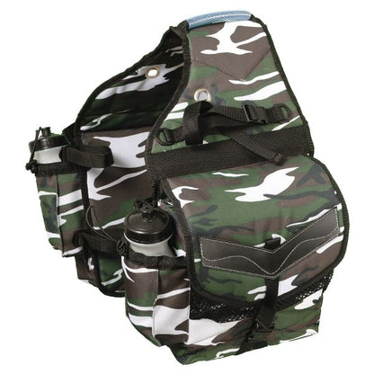 Tough-1 Multi-Pocket Insulated Nylon Saddle Bag in Prints