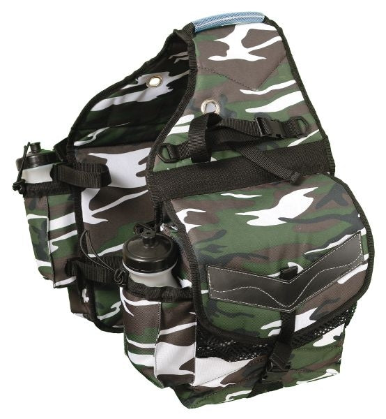 Tough-1 Multi-Pocket Insulated Nylon Saddle Bag in Prints