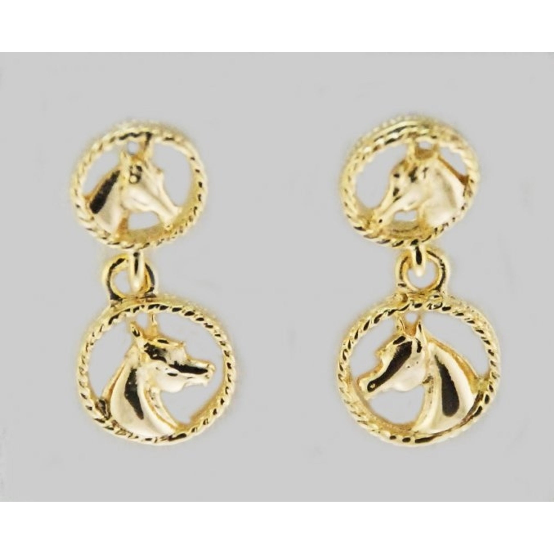 Finishing Touch Finishing Touch Horseheads In Circles Pierced Ear - Gold