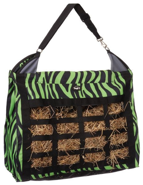 Tough-1 Heavy Denier Nylon Hay Tote with Dividers - Zebra