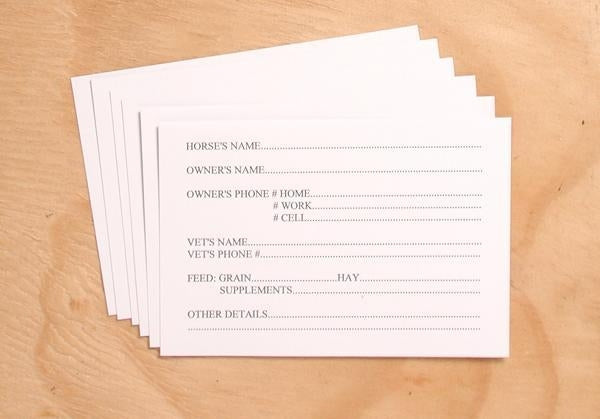 Tough-1 Replacement stall cards
