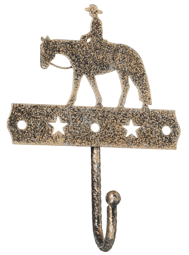 Tough-1 Single Hook With Equine Motif And Glitter Finish - Western Pleasure