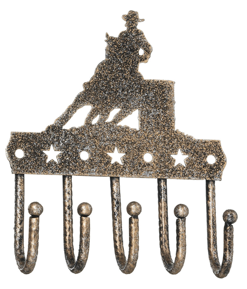 Tough-1 Key Rack With Equine Motif And Glitter Finish - Barrel Racer