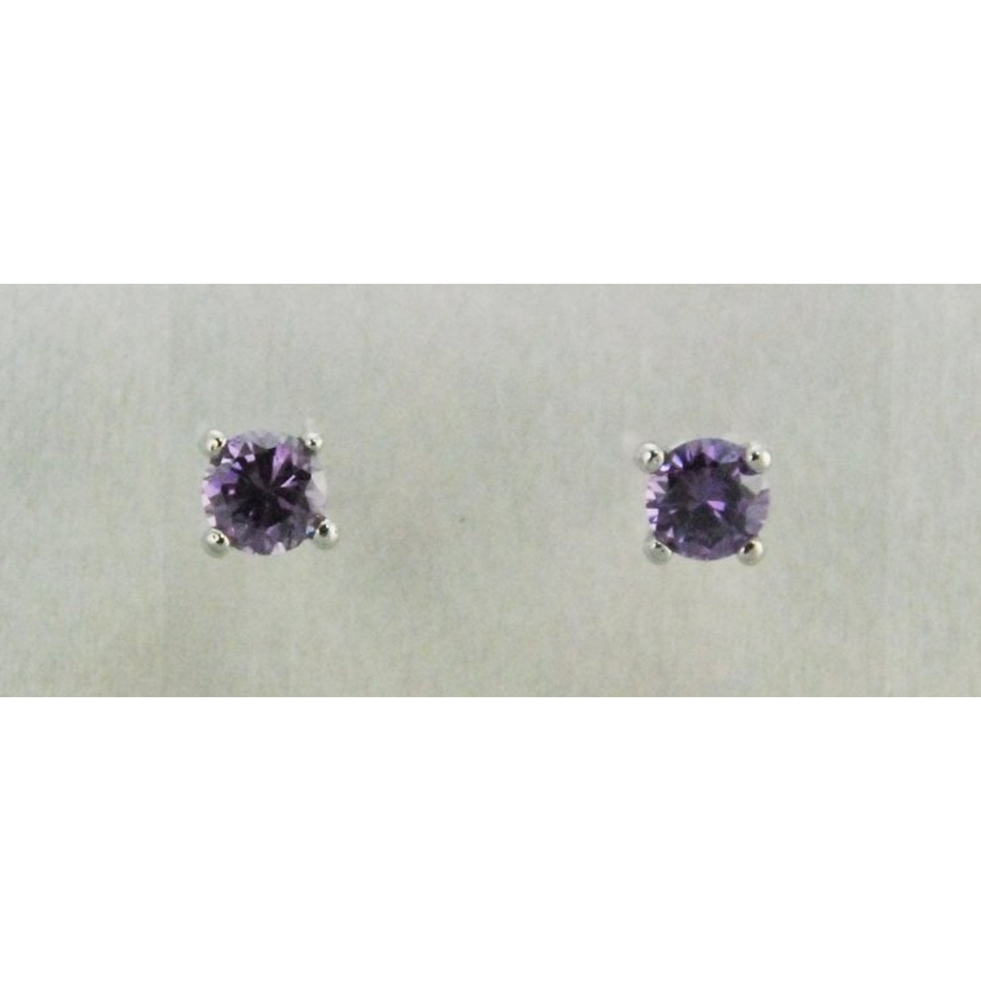 Finishing Touch Amethyst 6.5 mm CZ Stud Earrings
