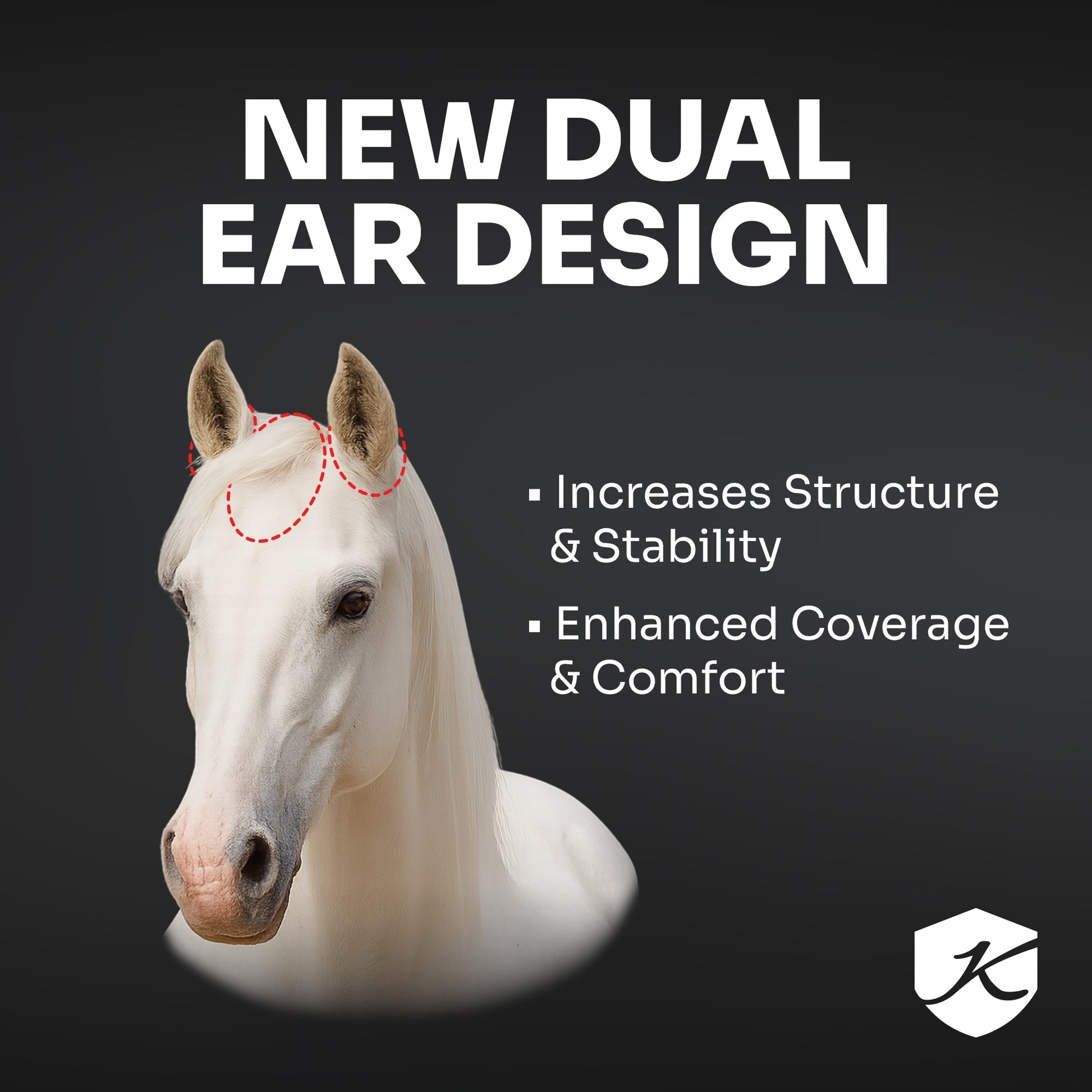 Kensington UV Pony Dual Ear Opening Fly Mask with Fleece