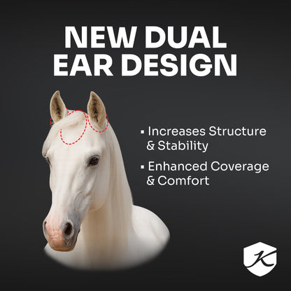Kensington UV Pony Dual Ear Opening Fly Mask with Fleece