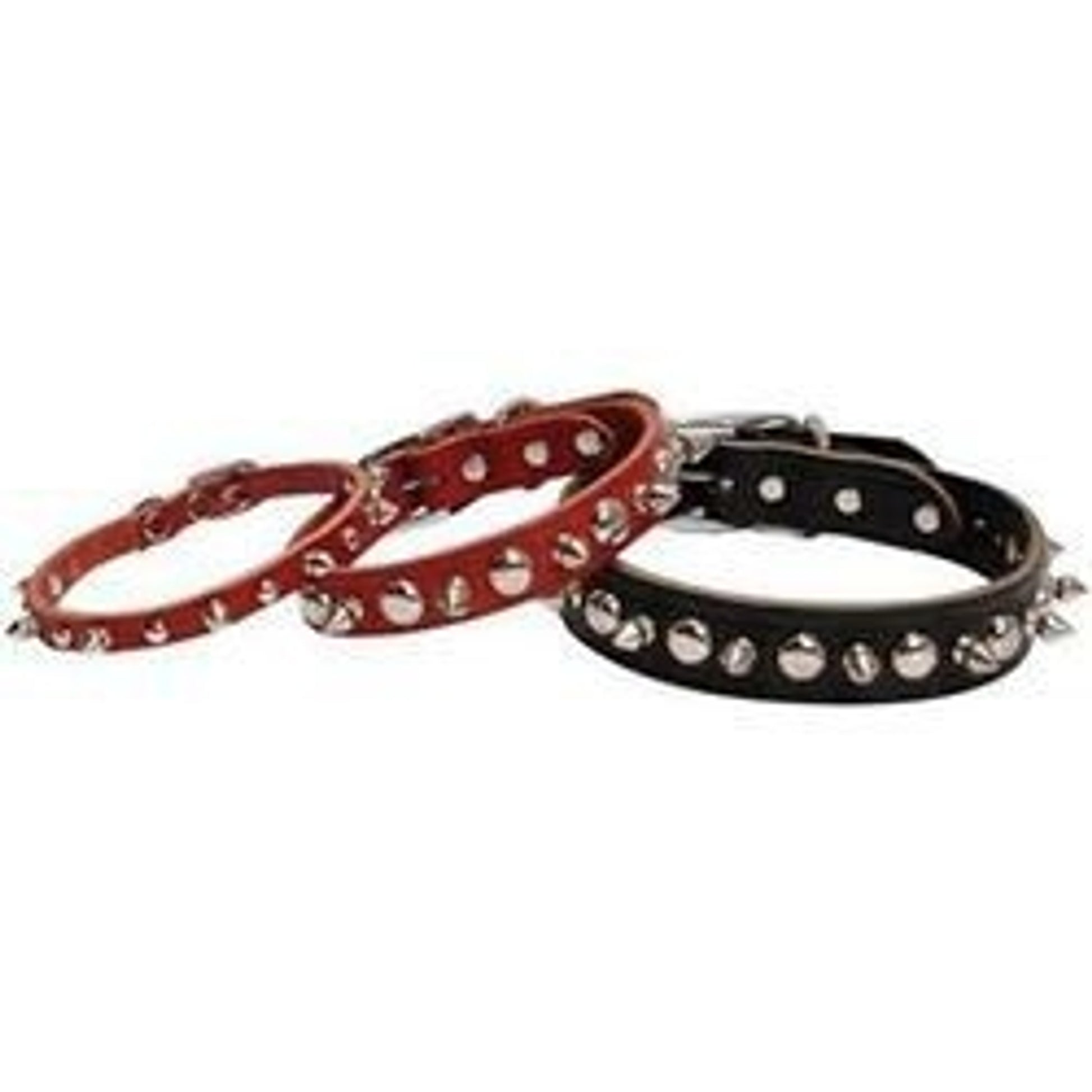 LATIGO LEATHER 1 PLY SPIKED DOG COLLAR
