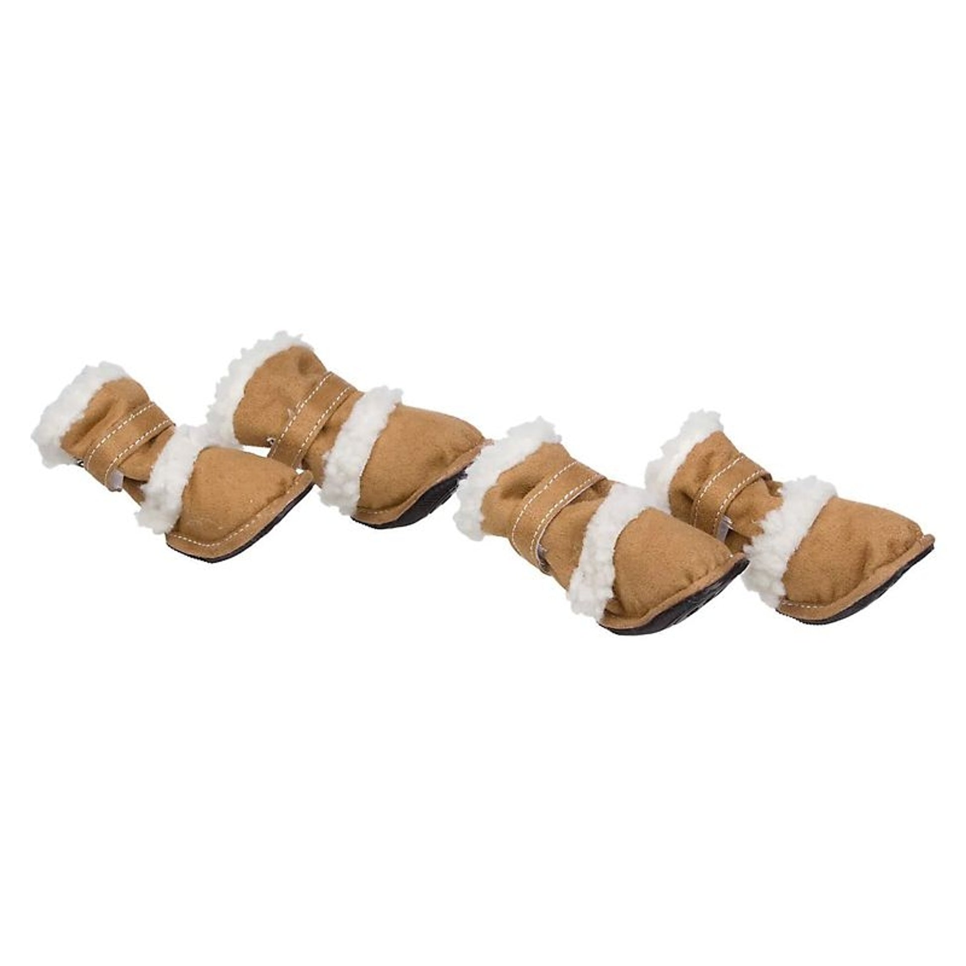 Pet Life Brown Shearling Duggz Dog Boots MD