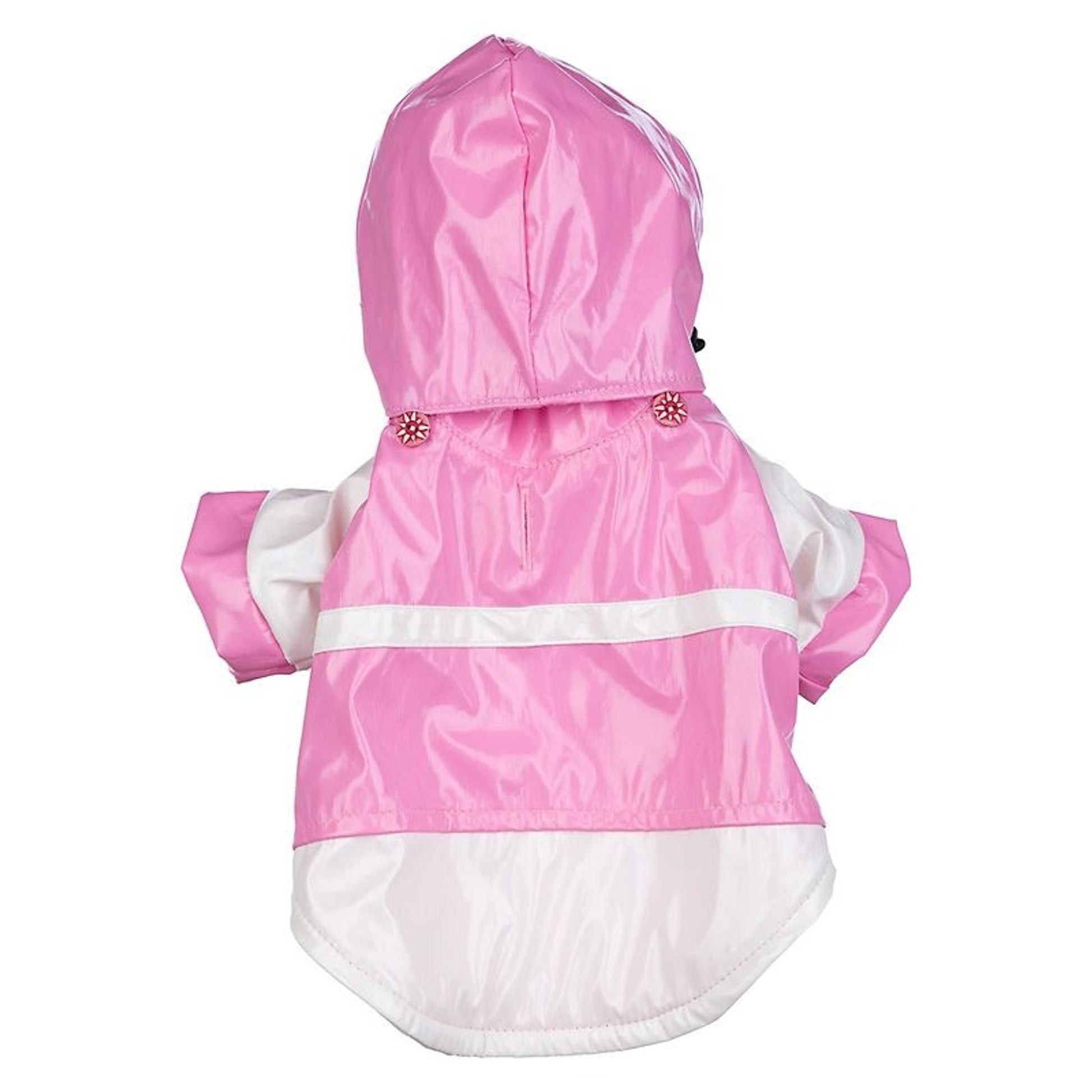 Pet Life Pink and White PVC Dog Raincoat SM