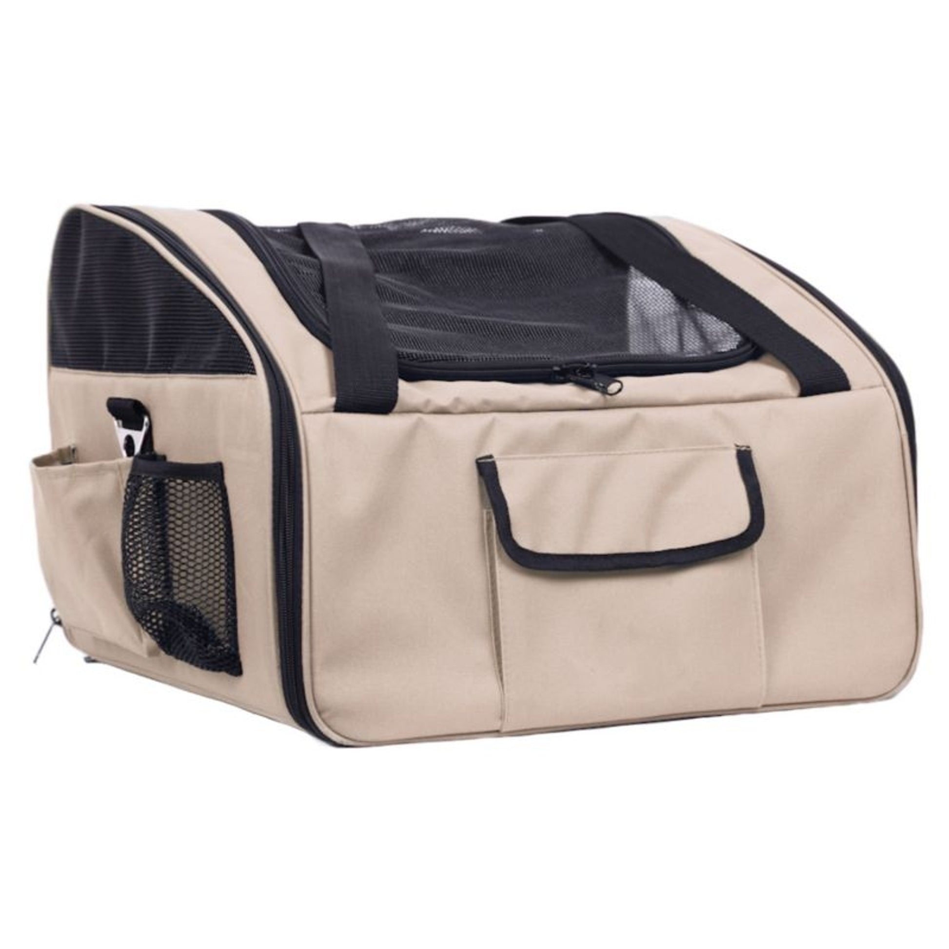 Pet Life Ultra-Lock Folding Pet Carrier Khaki