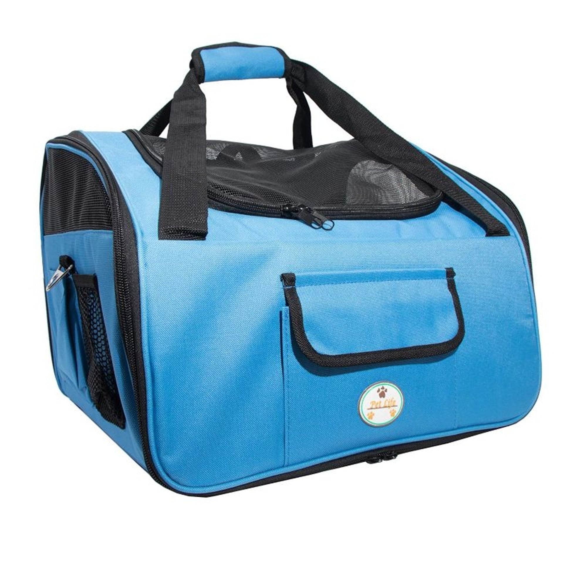 Pet Life Ultra-Lock Folding Pet Carrier Sky Blue