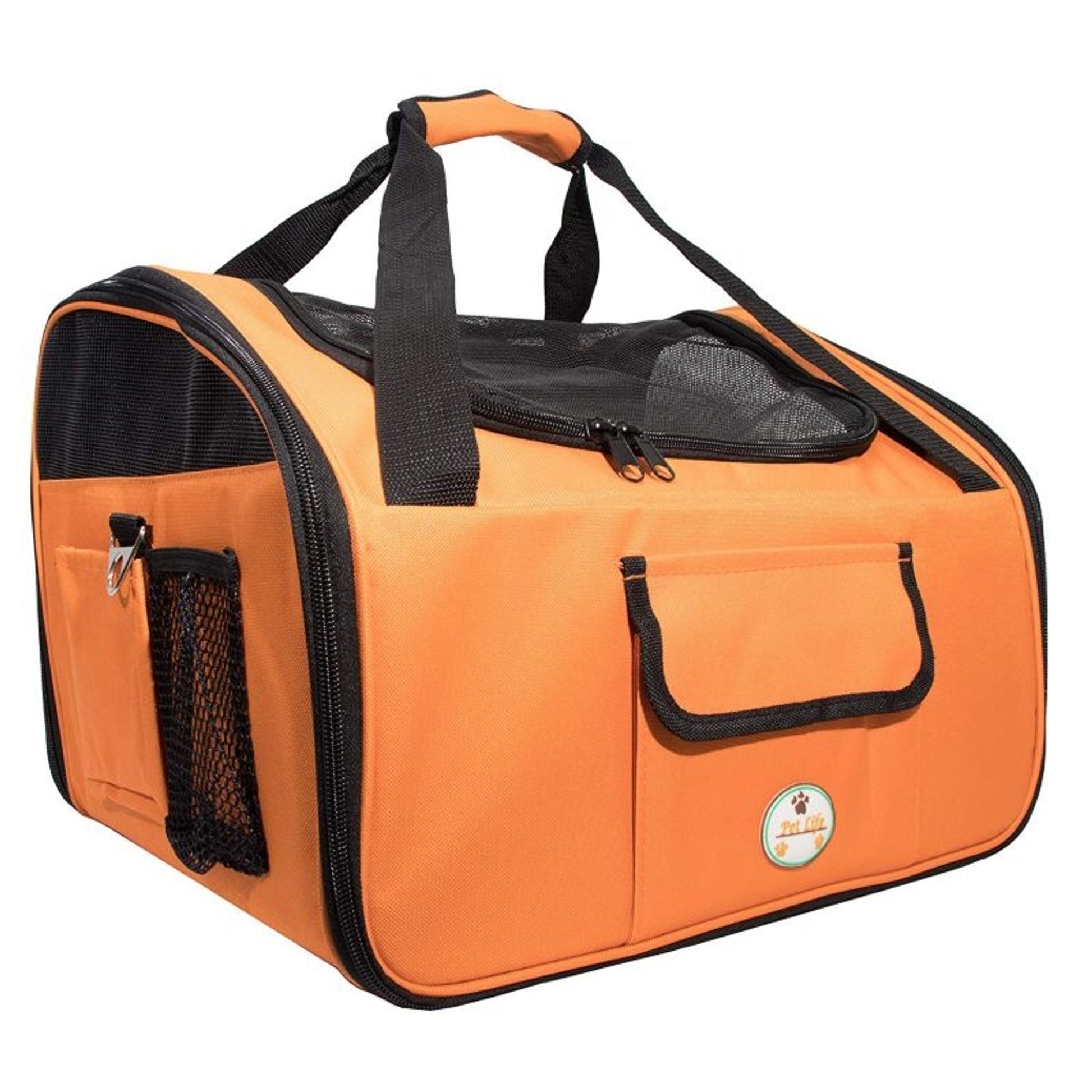 Pet Life Ultra-Lock Folding Pet Carrier Orange