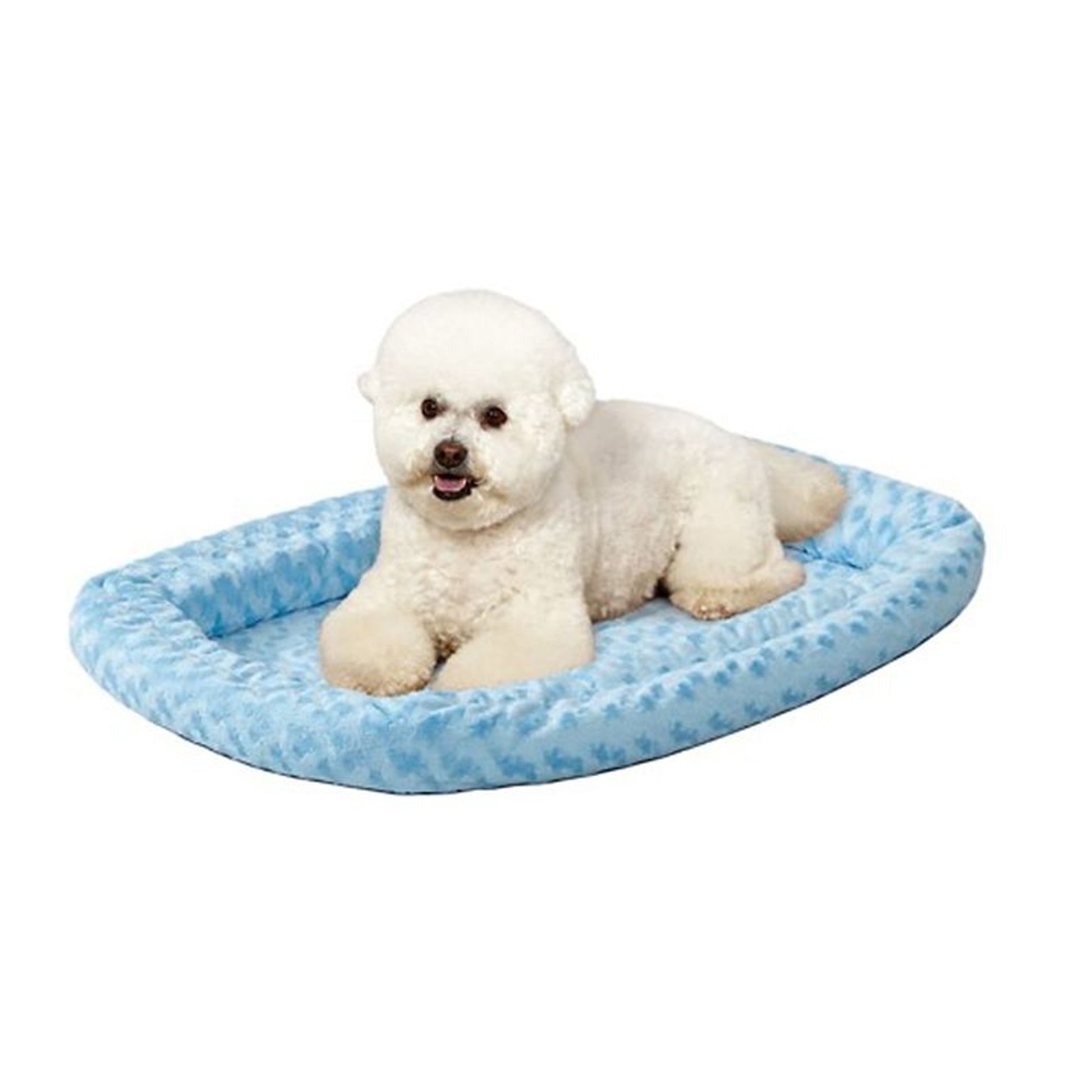 Quiet Time Deluxe Double Bolster Pet Bed Blue 30in