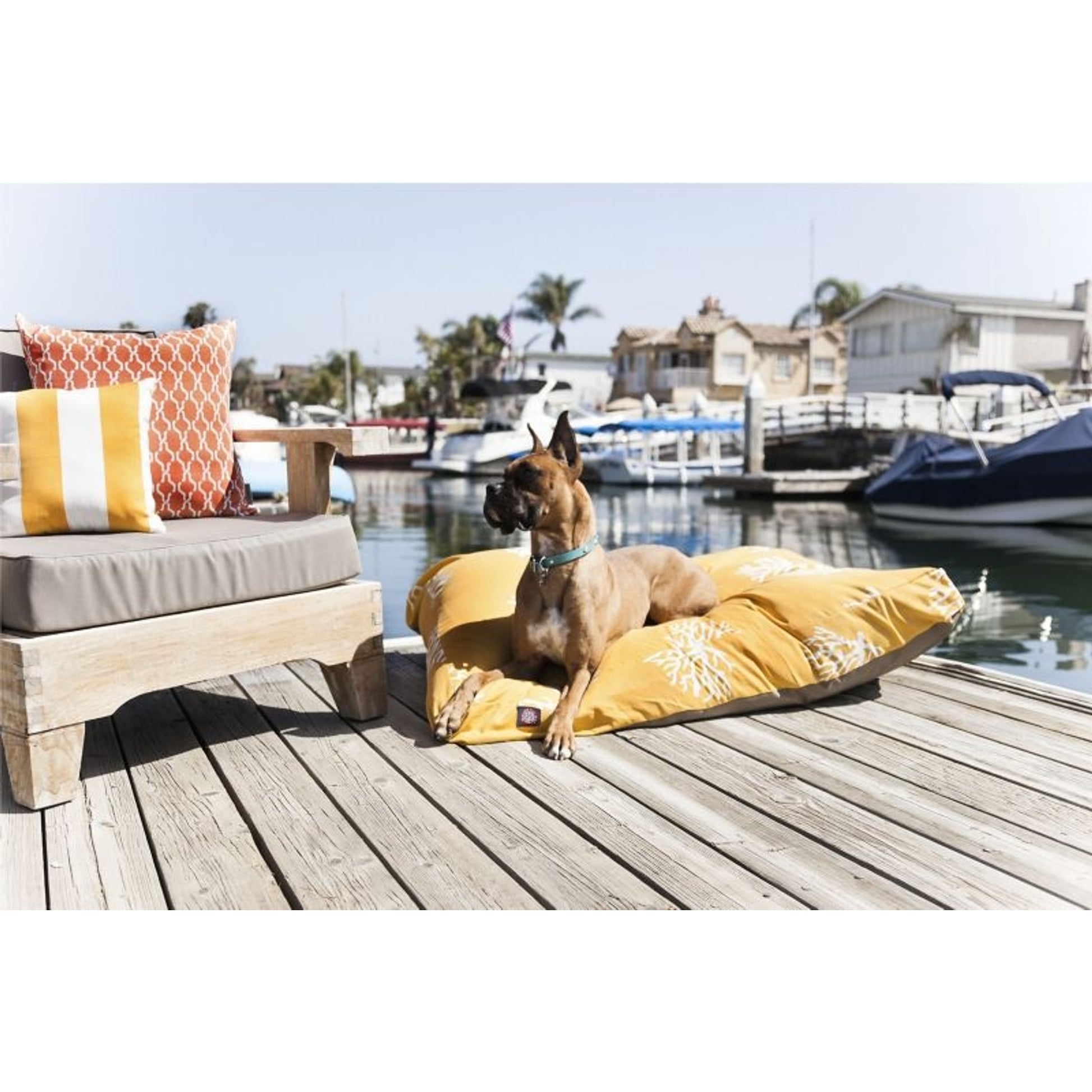 Majestic Outdoor Yellow Coral Rectangle Pet Bed