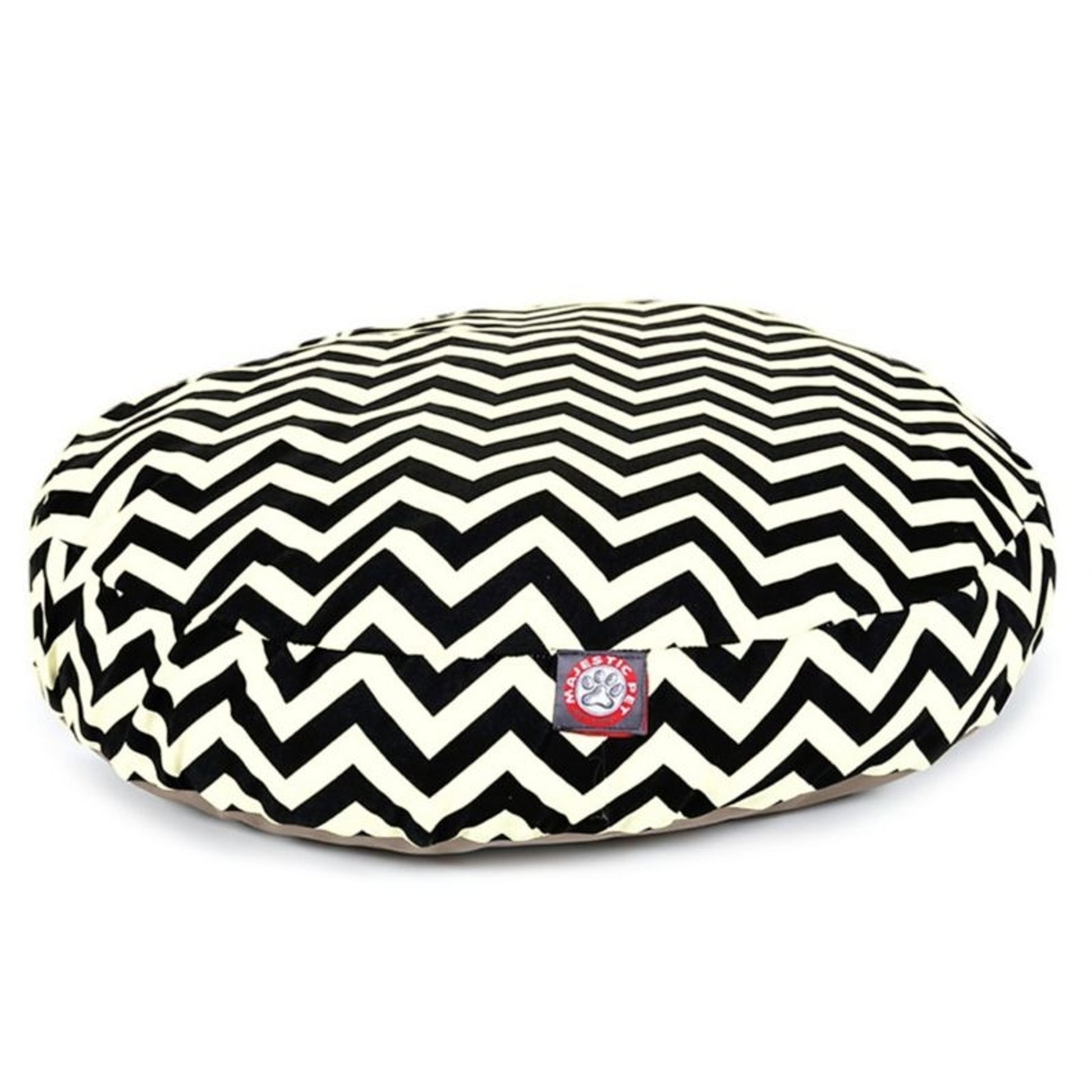 Majestic Pet Outdoor Black Chevron Round Pet Bed