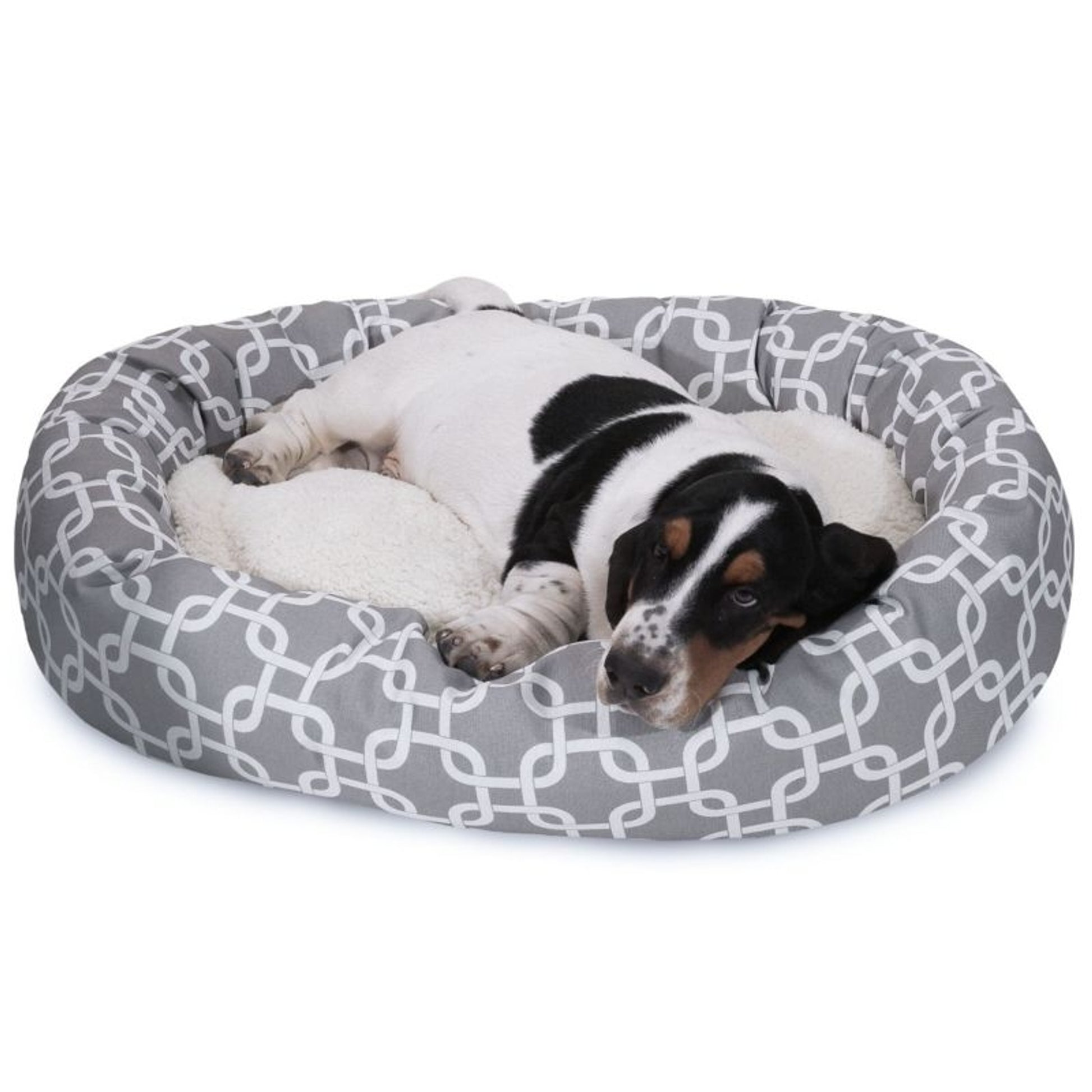 Majestic Pet Grey Links Sherpa Bagel Bed