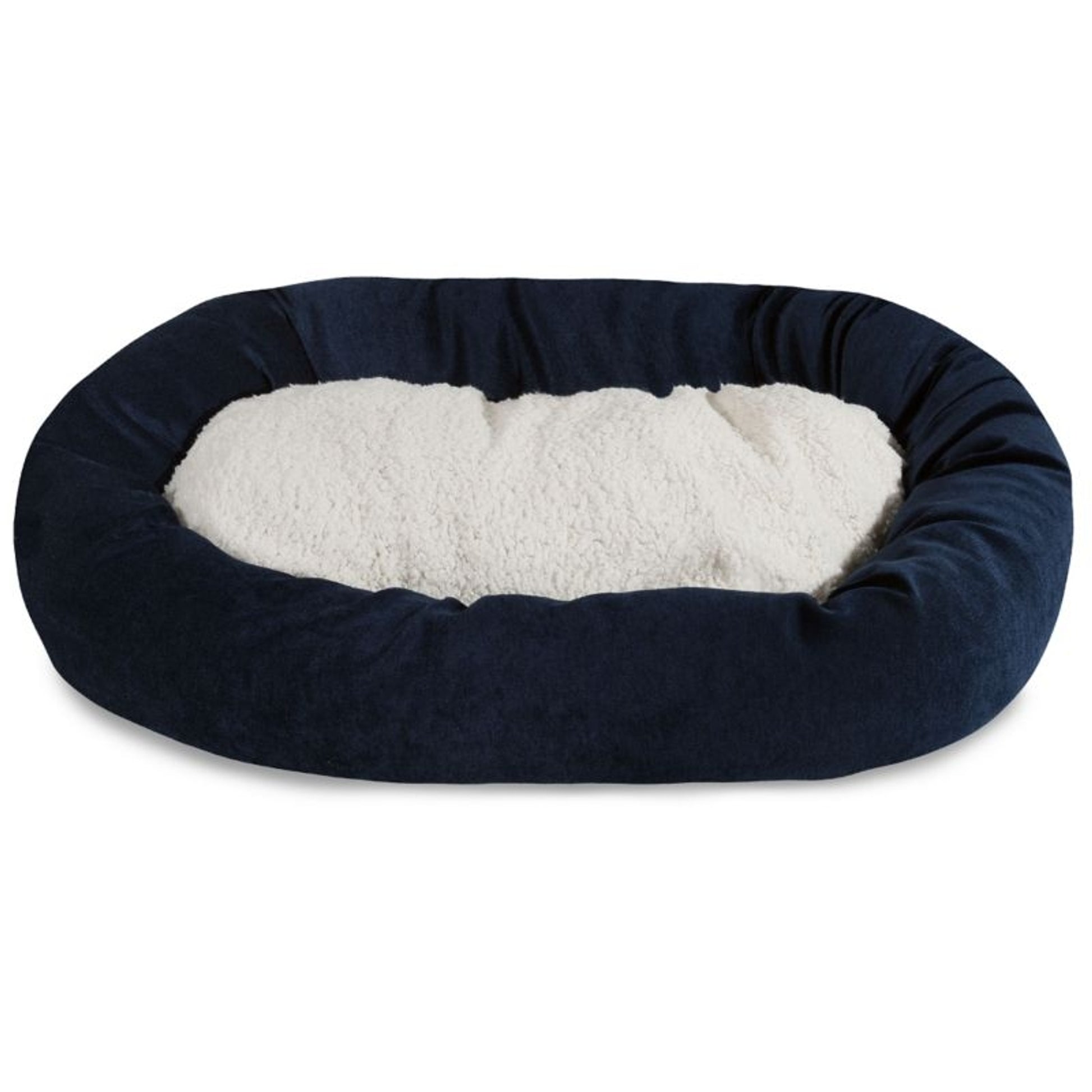 Majestic Pet Navy Villa Sherpa Bagel Bed 24 inch