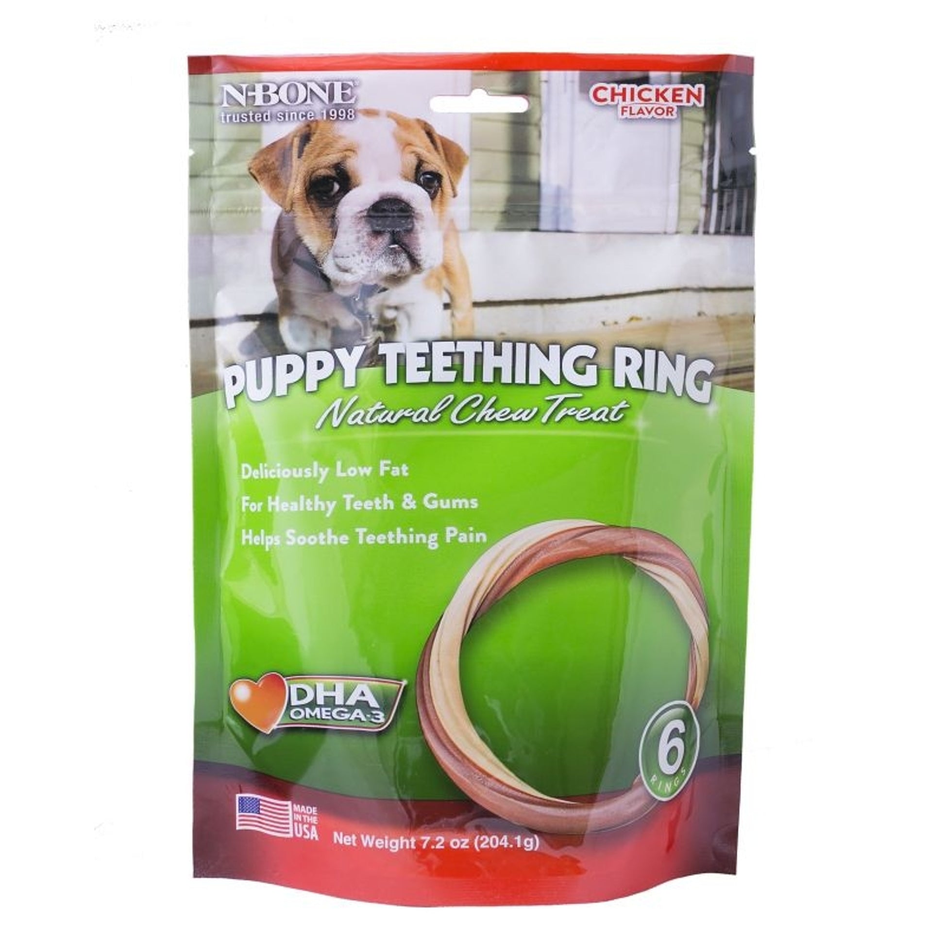 N-Bone Chicken Flavor Puppy Teething Ring 1 Pack