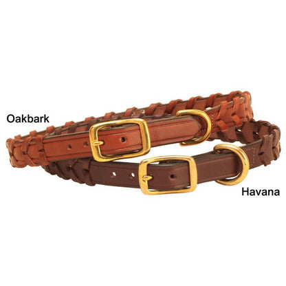 Tory Leather Laced Leather Dog Collar