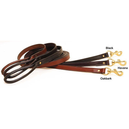 Tory Leather Plain Creased Leather Dog Leash With Rolled Hand Hold