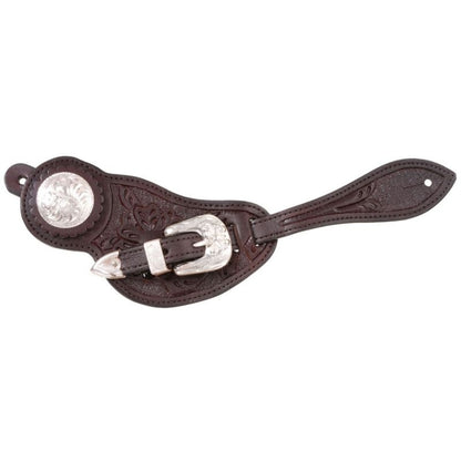 Royal King Floral Spur Strap Silver Buckle Set