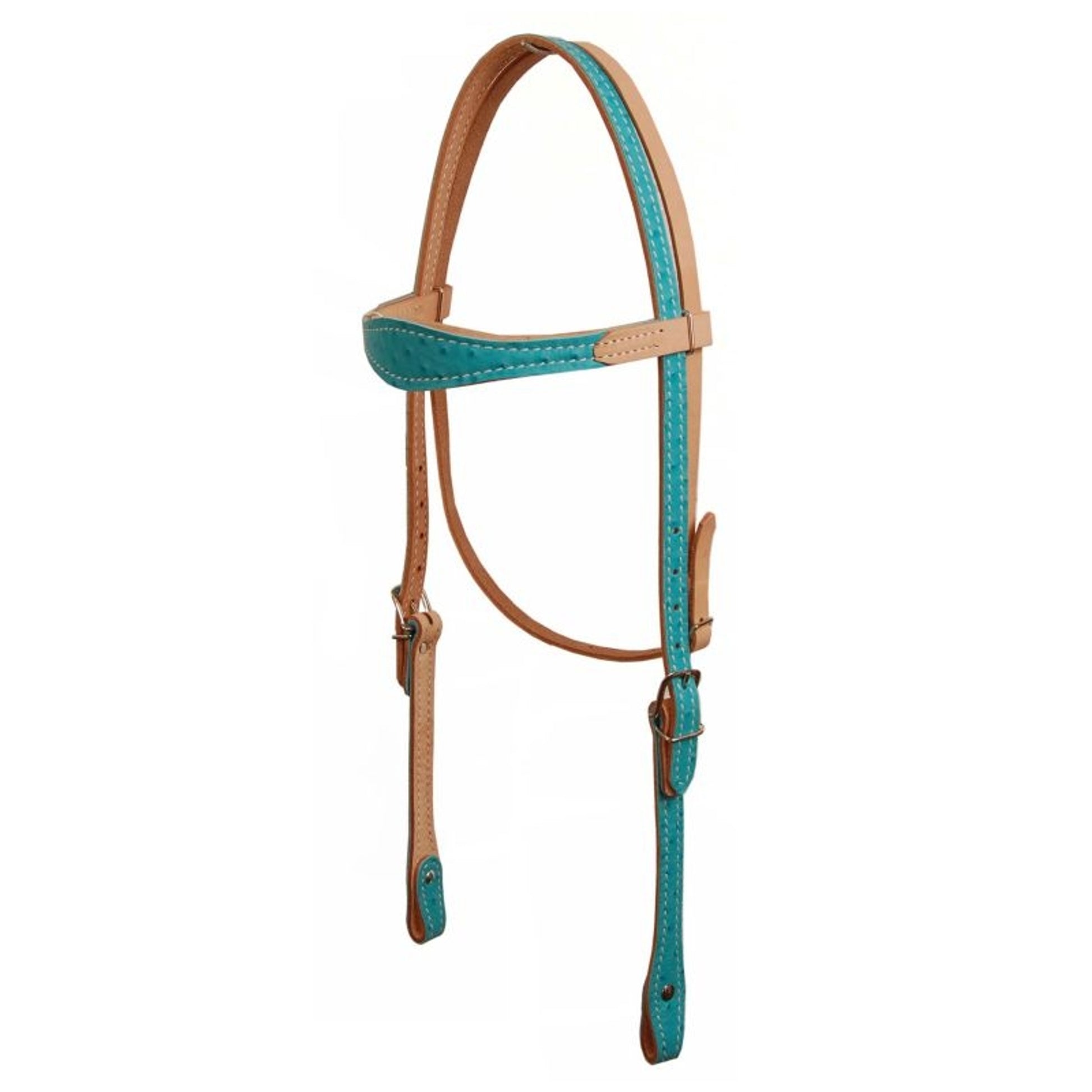 American Saddlery Scalloped Ostrich Headstall Pink