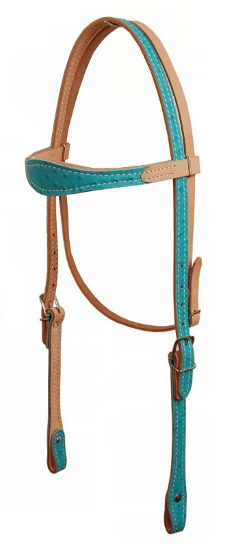 American Saddlery Scalloped Ostrich Headstall Pink