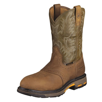 Ariat Mens Workhog Pull On Composit Toe - Aged Bark/Army Green