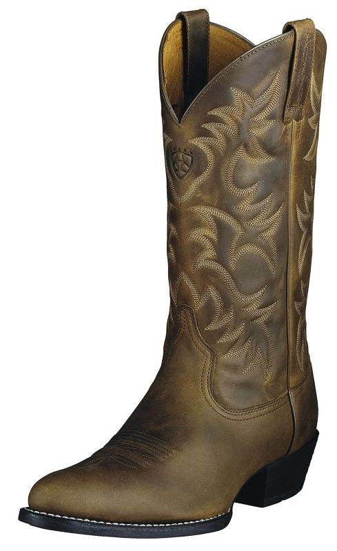 Ariat Mens Heritage Western R Toe - Distressed Brown
