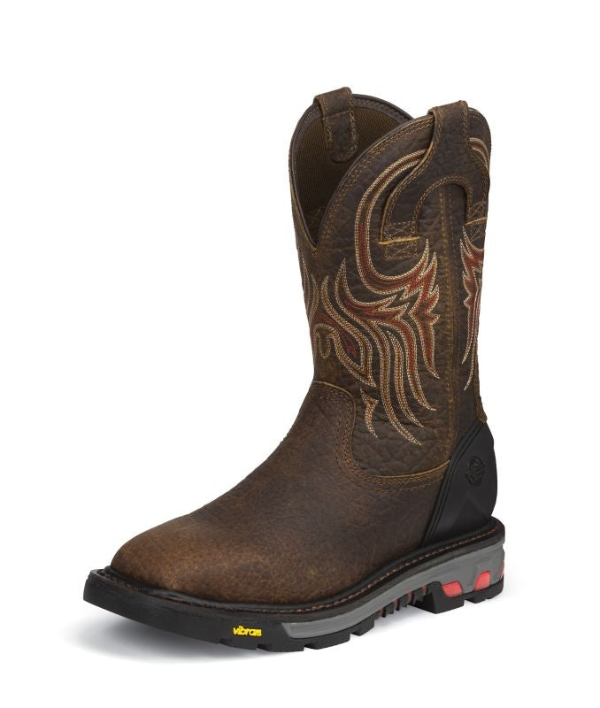 Justin Mens Commander X5 Sq Toe Work Boots 10.5D
