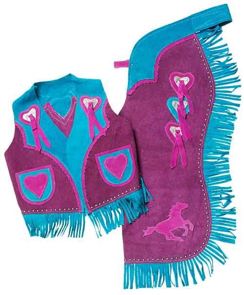 Tough1 Kids Running Horse Chap & Vest