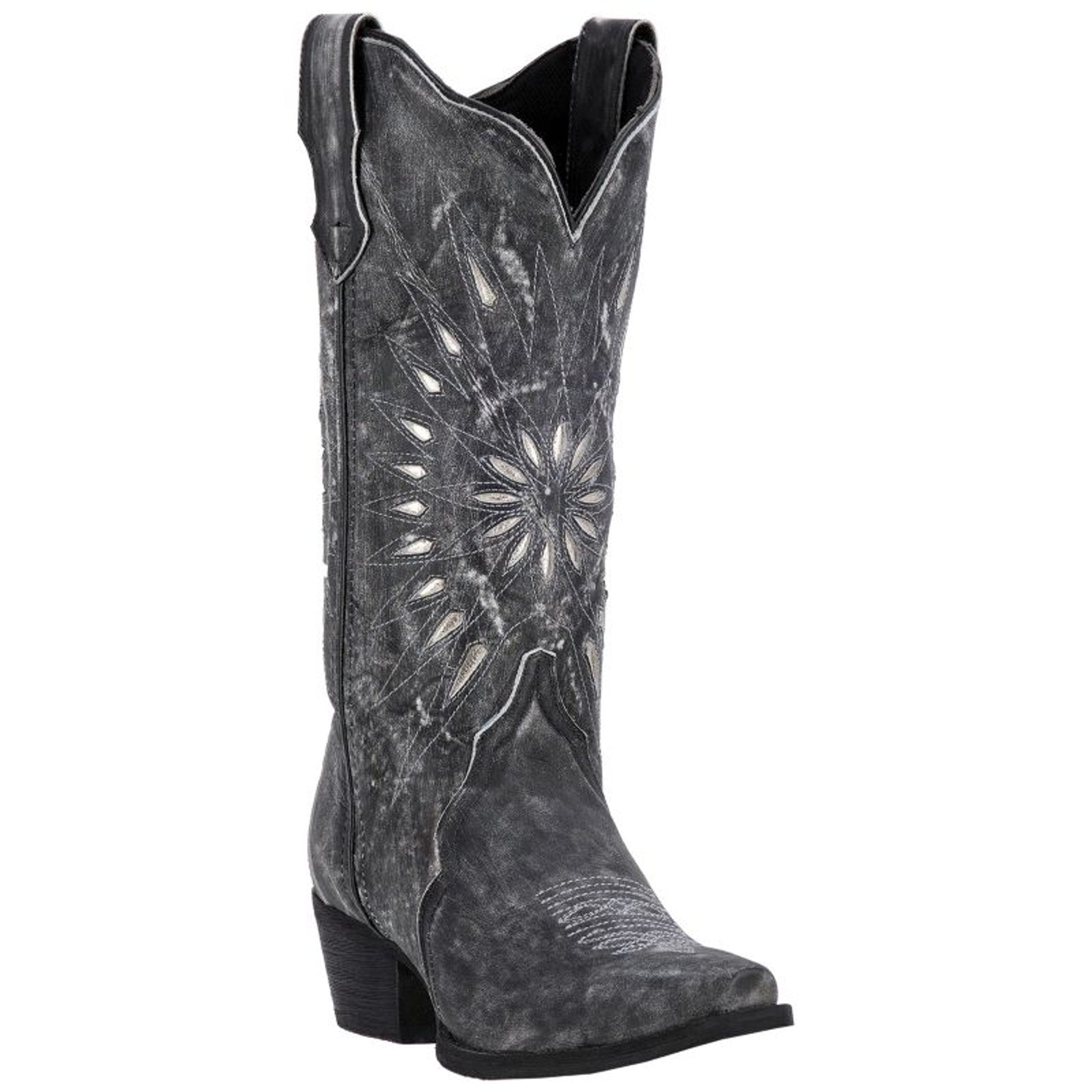 Laredo Ladies Starburst Snip Toe Black Boots 9