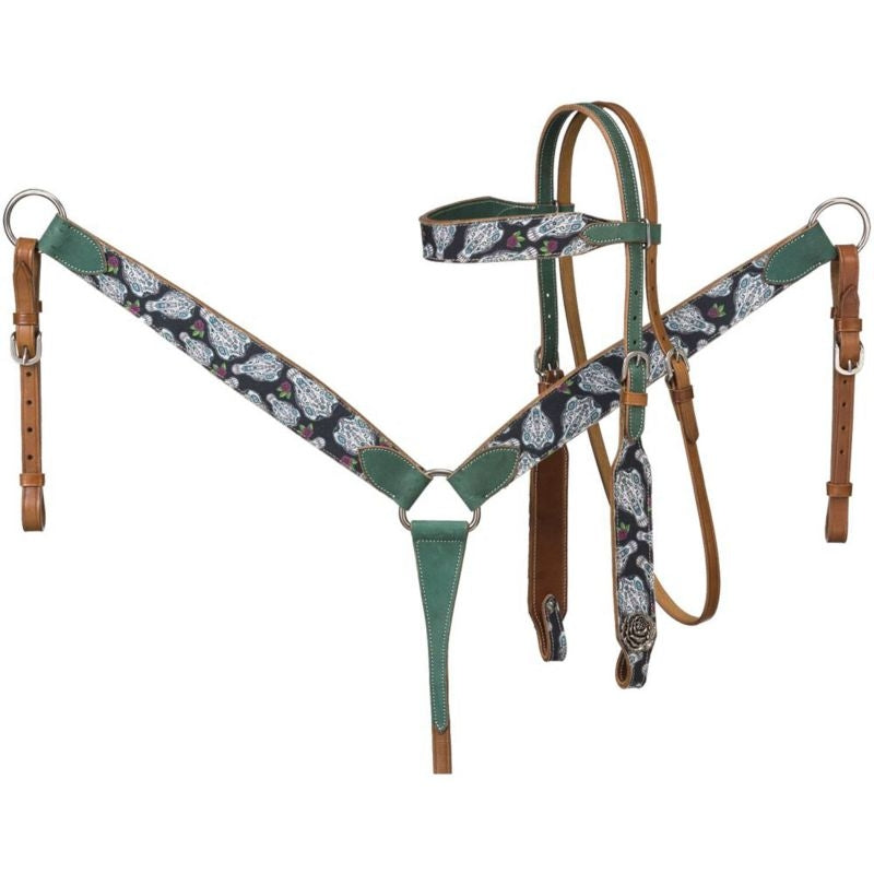 Tough-1 Printed Brow Headstall and Breastcollar Set