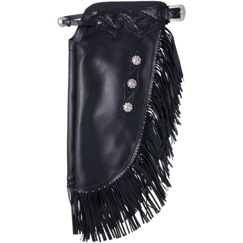 Tough1 Faux Leather Chinks - Floral Tooled Yoke