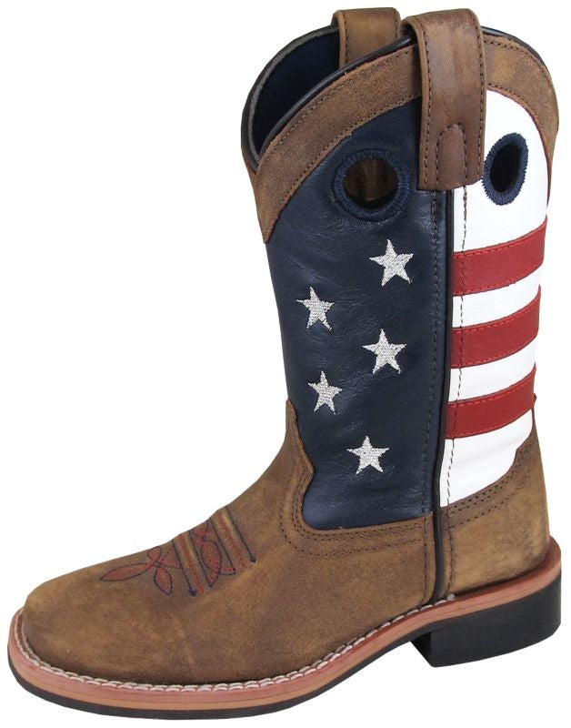 Smoky Mountain Youth Stars and Stripes Leather Western Boots