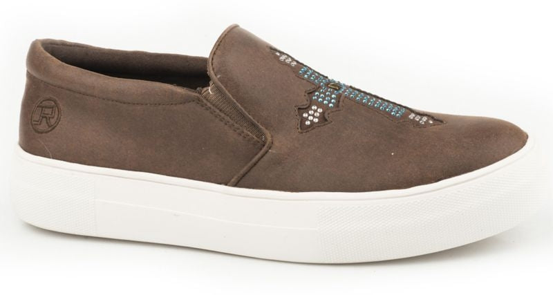 Roper Ladies Darcy Slip On Brown Shoes 9.5