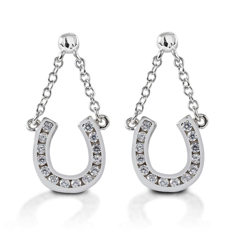 Kelly Herd Horseshoe Dangle Earrings - Sterling Silver